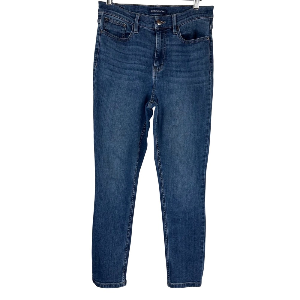 Calvin Klein Jeans High Rise Skinny Medium Wash Blue Denim Pants Womens 10